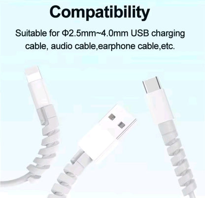 10pcs Cable Protector Silicone Charge Cable Spiral Winder Wire End Cord Savers Cover For Phone USB Charger Cable Accessories